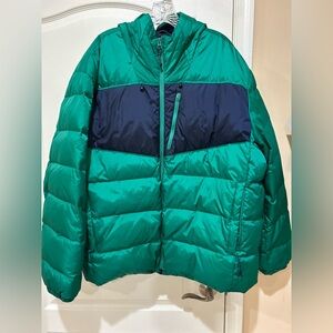 Men’s Green and Blue Puffer Jacket